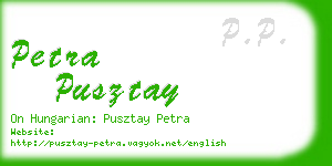 petra pusztay business card